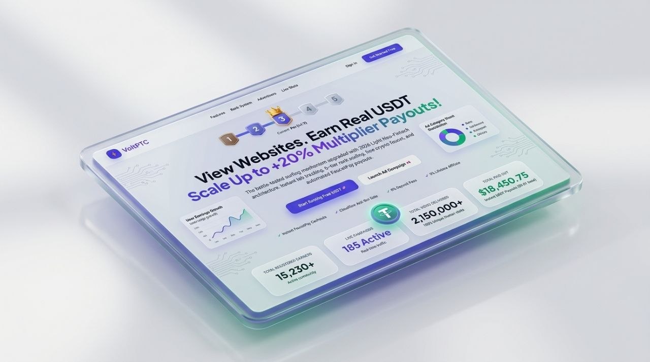 VoltPTC v1.0 — Ultimate Crypto PTC, Faucet & Ad Network PHP Script (Full Source Code)